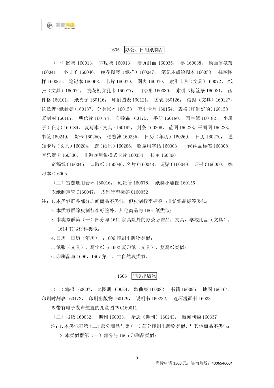 商标分类第16类_第3页