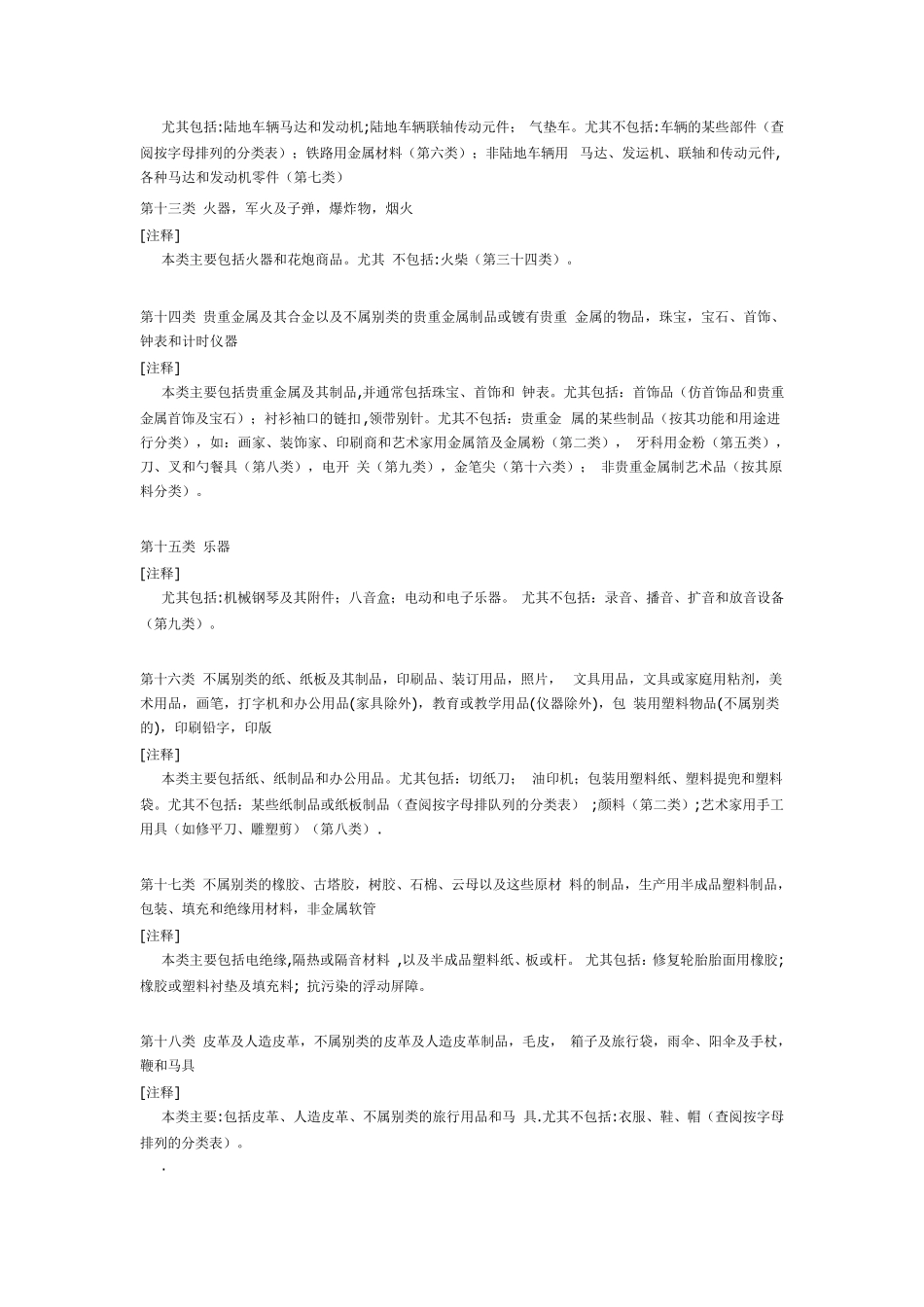 商标分类表(共45类,包含注释)_第3页
