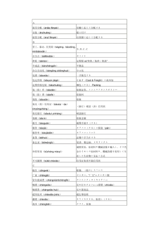 商贸日语词汇对照
