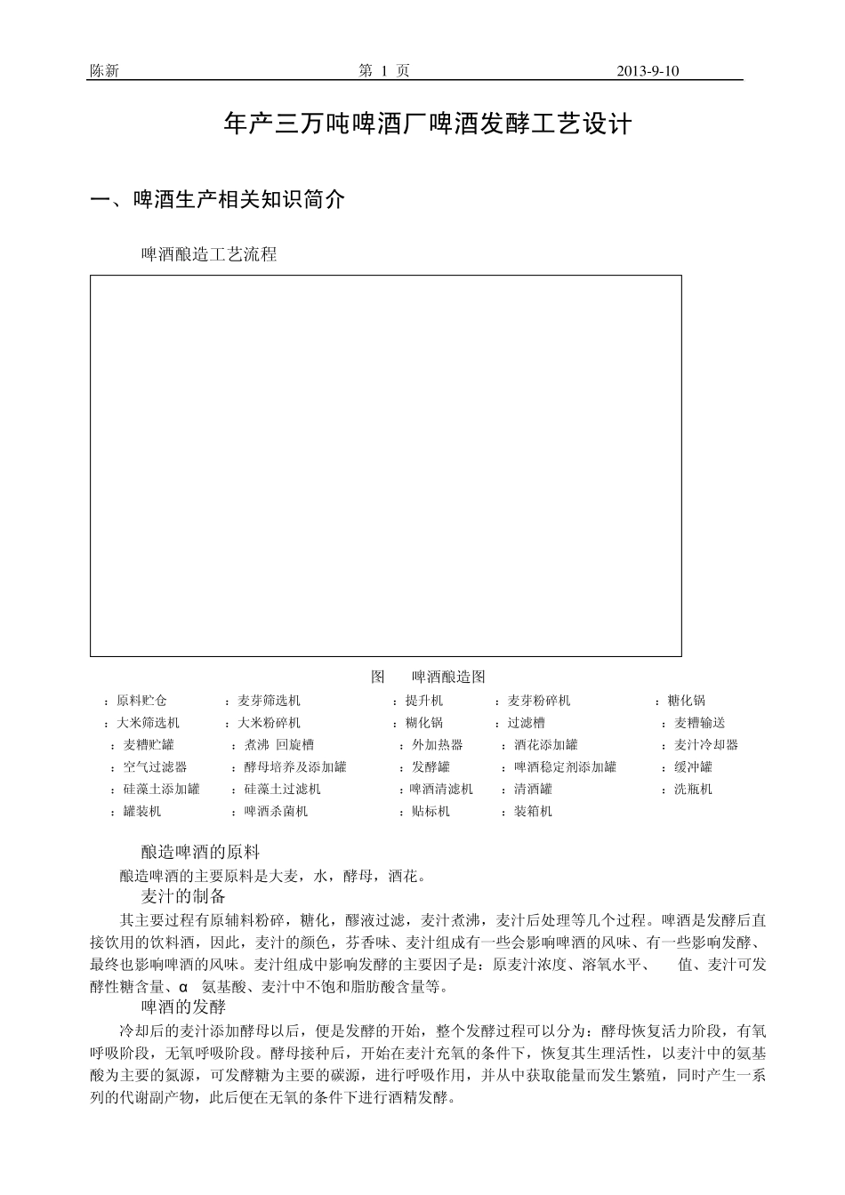 啤酒发酵工艺设计_第1页