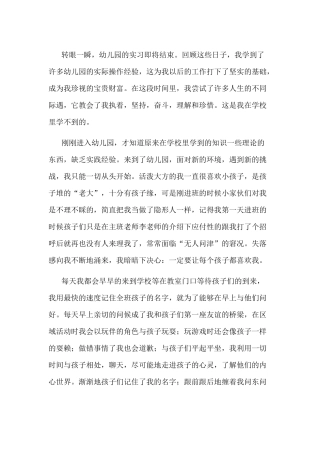 幼儿园实习报告范文-2
