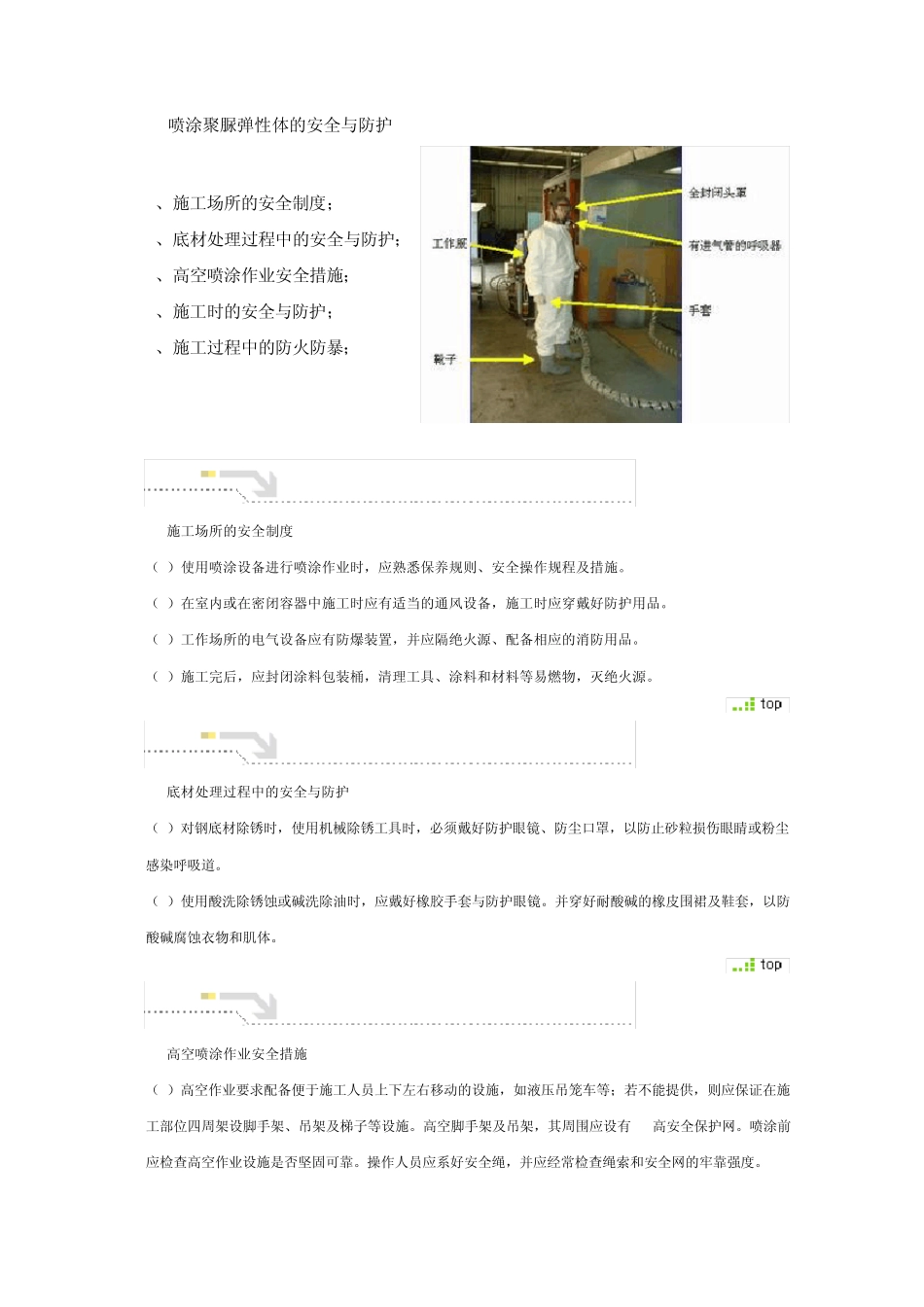 喷涂聚脲弹性体的安全与防护_第1页