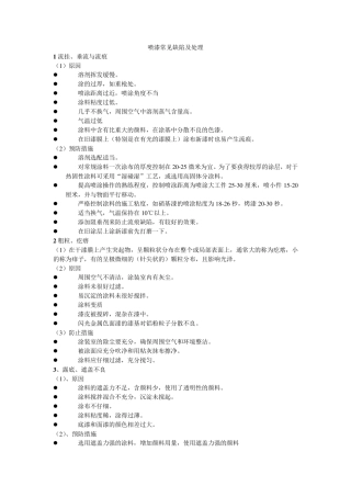 喷漆常见缺陷及处理