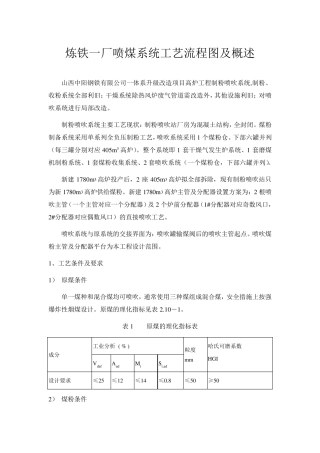 喷煤工艺流程图及概述