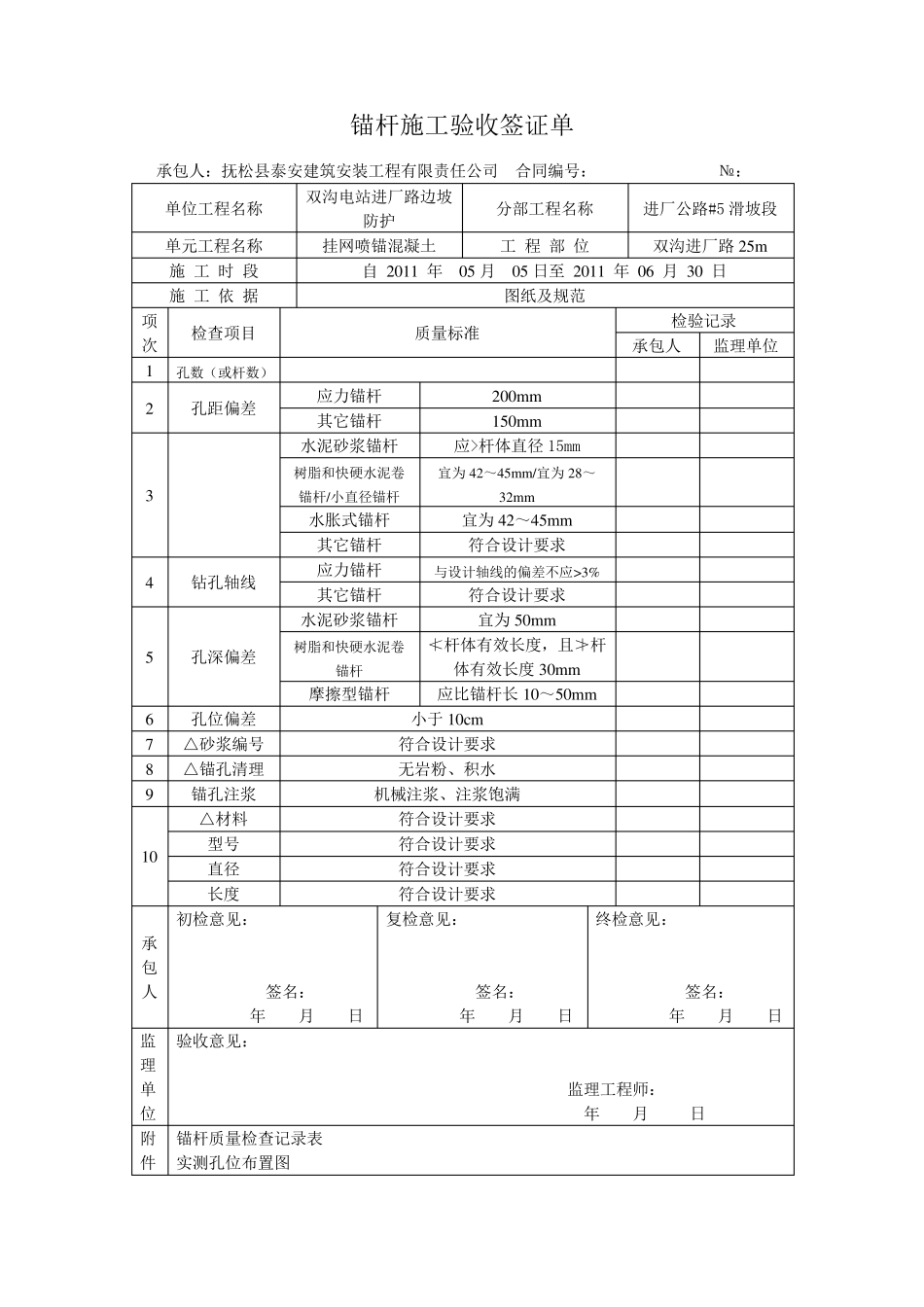 喷锚支护单元验收表格_第2页