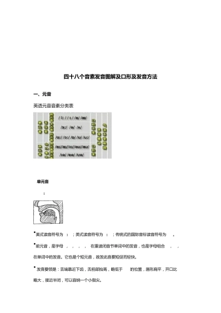 四十八个音标发音口型图解