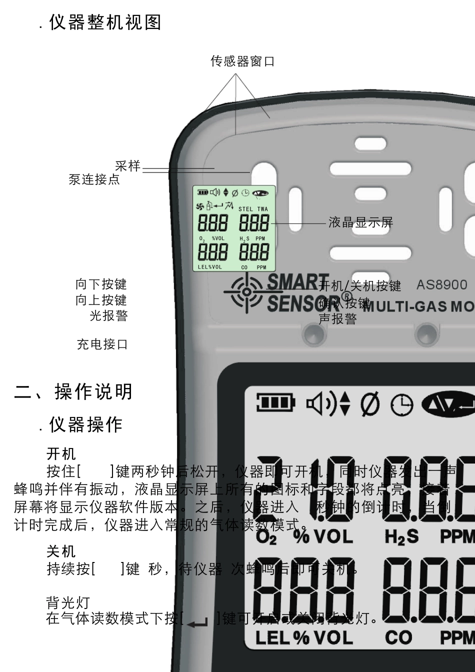 四合一气体检测仪使用说明_第2页