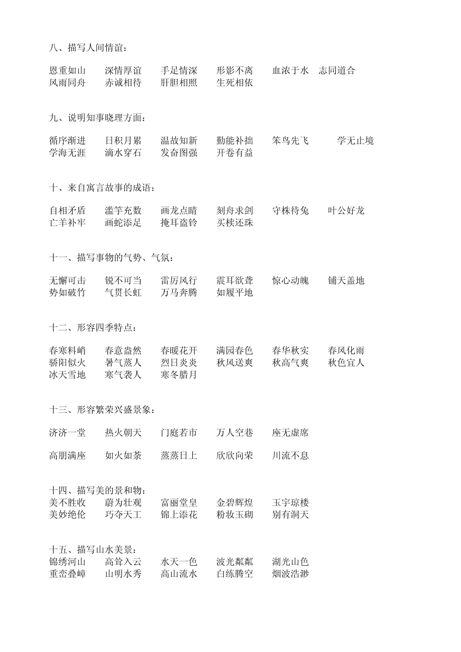 四字词语大全(已排版,共9页)_第2页