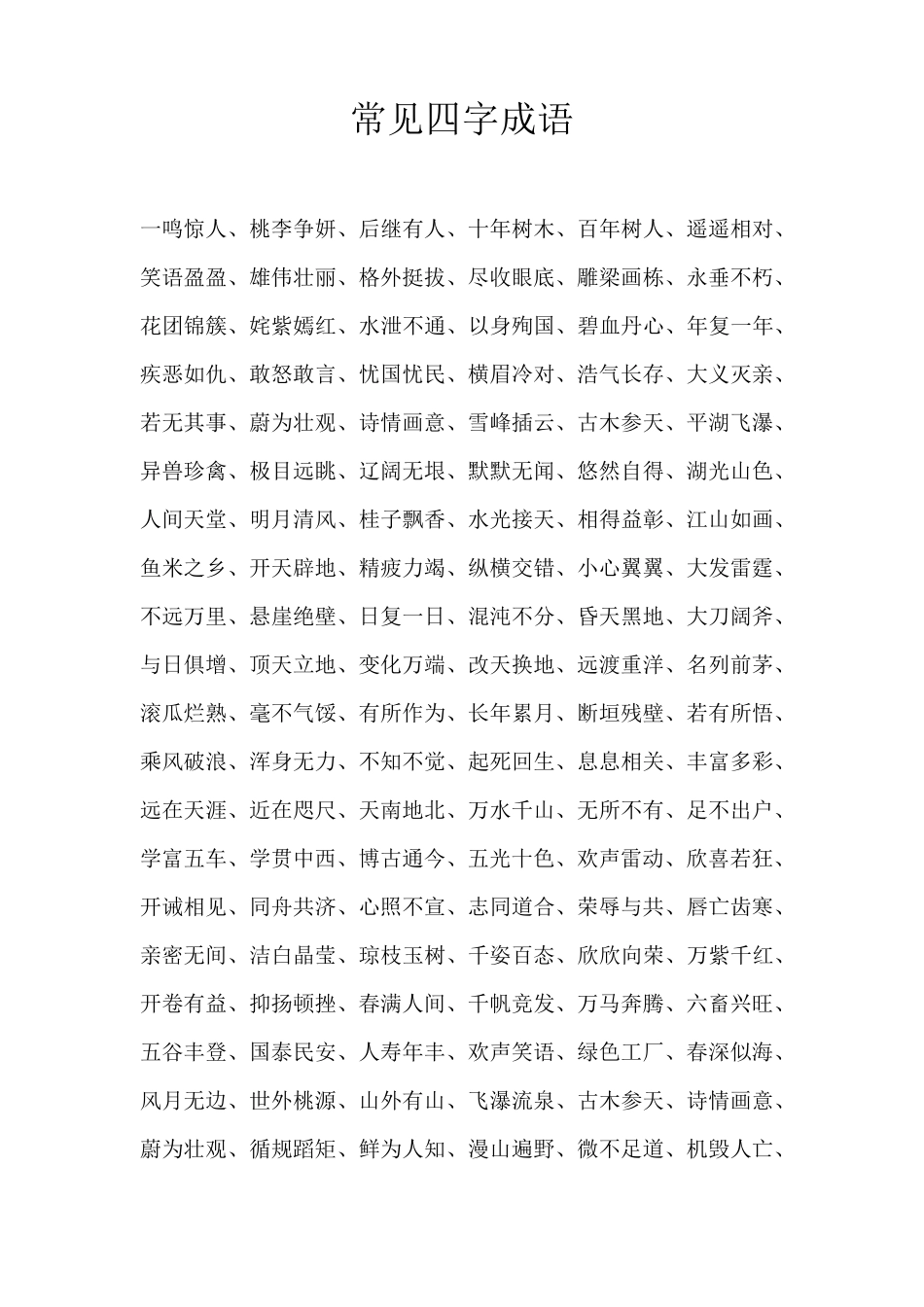 四字词语大全200000个常见成语_第1页