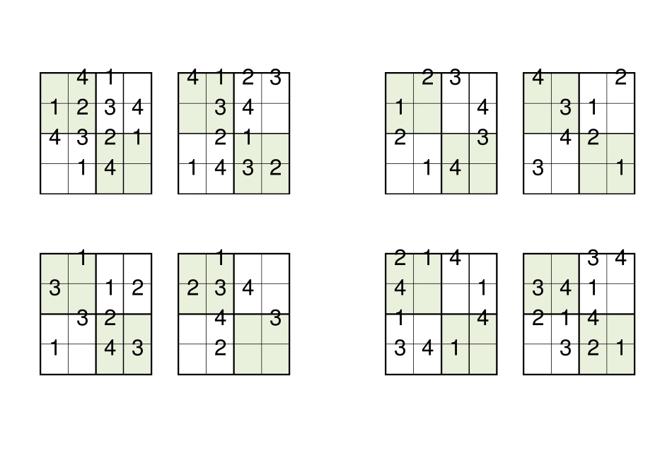 四宫格数独练习192题幼儿园及小学低年级联系(A4直接打印每页8题)_第2页