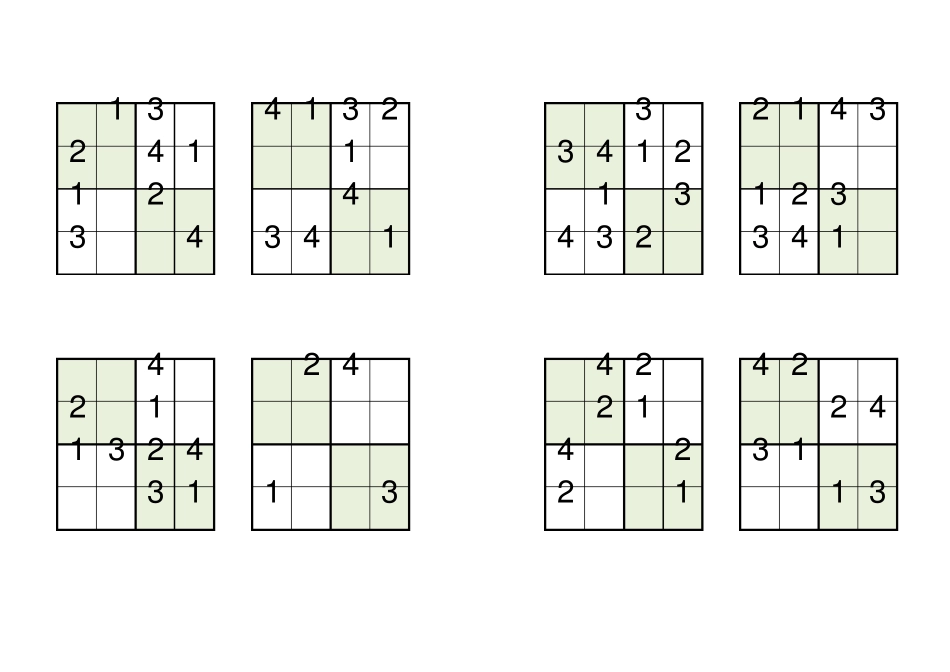 四宫格数独练习192题幼儿园及小学低年级联系(A4直接打印每页8题)_第3页