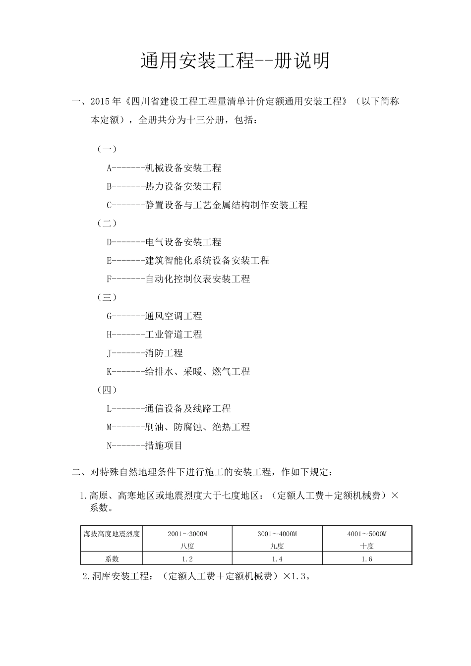 四川2015定额说明通用安装工程册说明_第1页