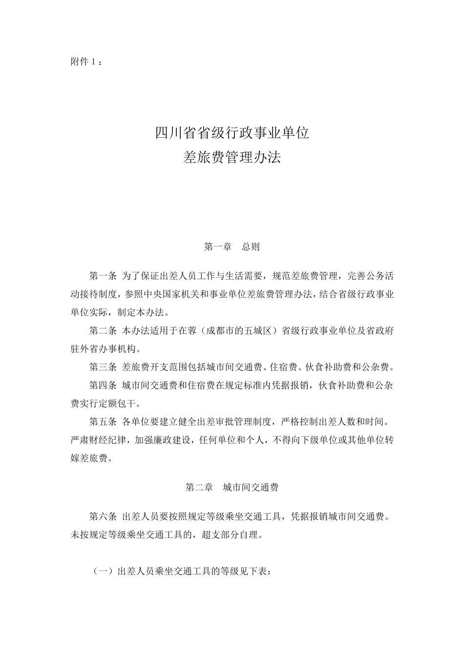 四川及成都市差旅费管理办法_第1页