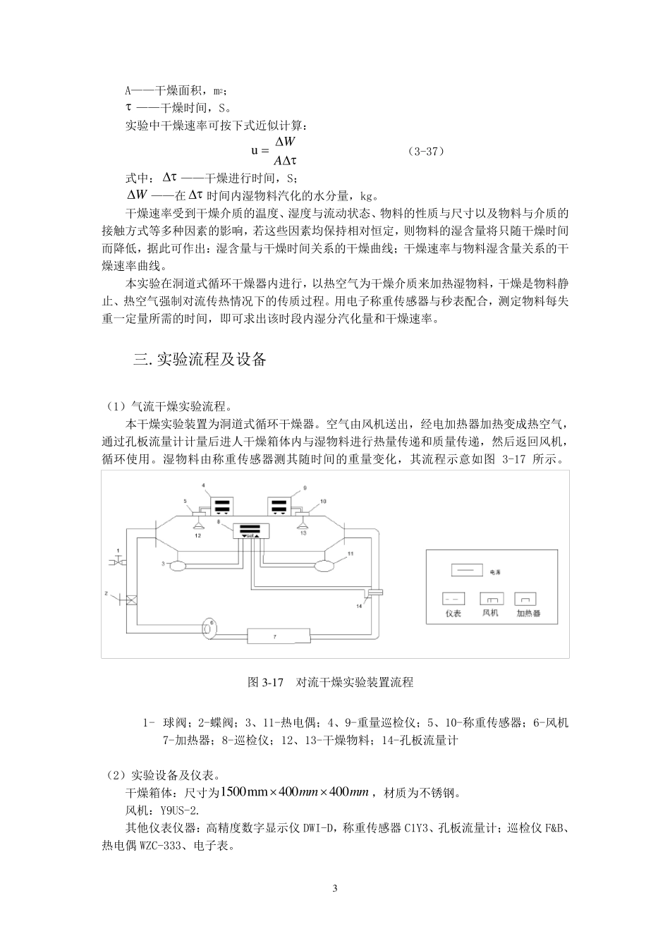 四川大学化工原理干燥实习报告_第3页