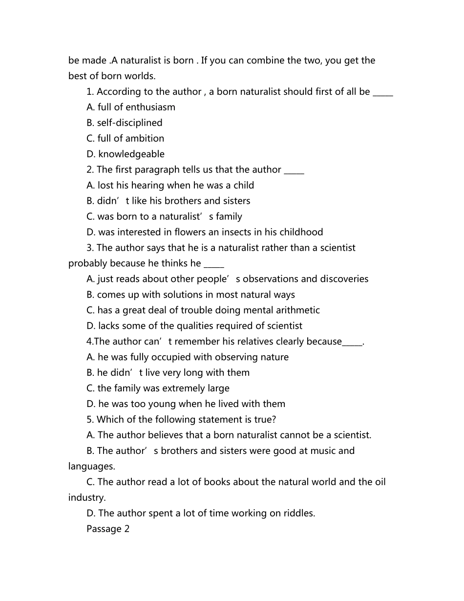 四川师范学位英语真题_第2页