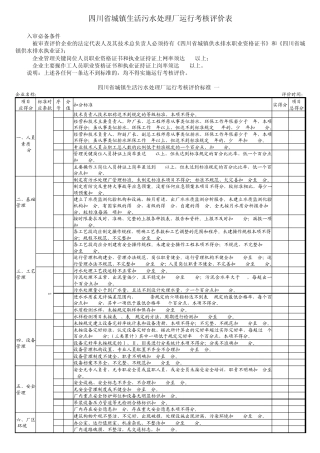四川省城镇生活污水处理厂运行考核评价