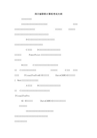 四川省职称计算机考试大纲