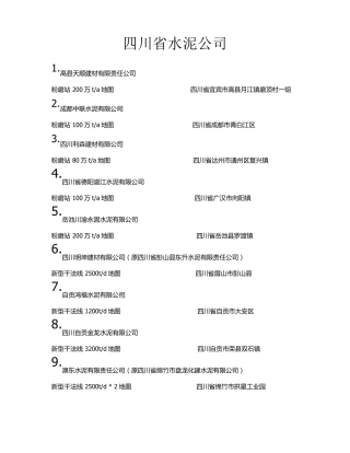 四川重庆所有水泥地址