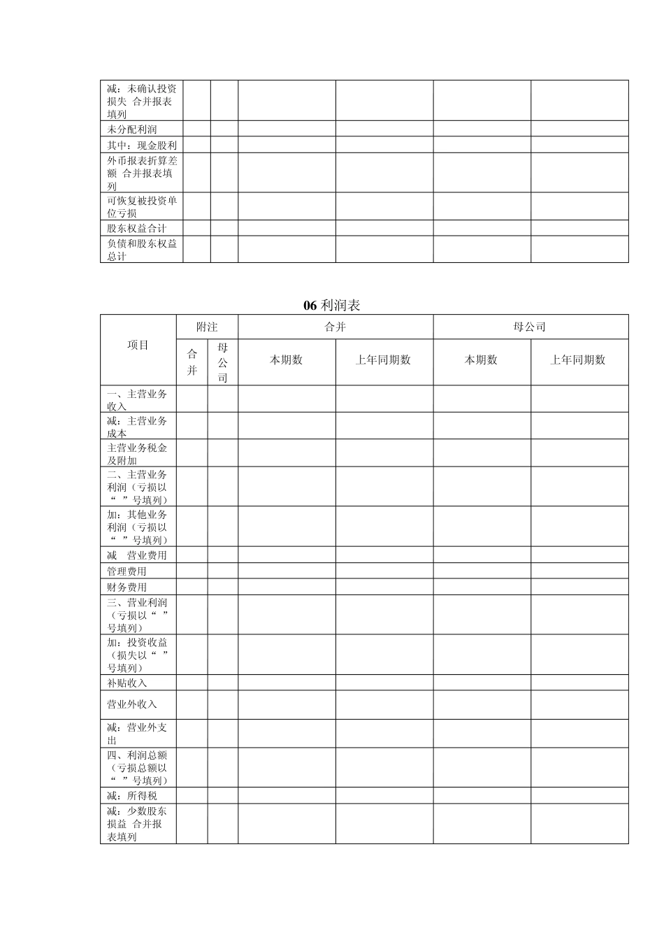 四川长虹06年资产负债表、利润表、现金流量表_第3页