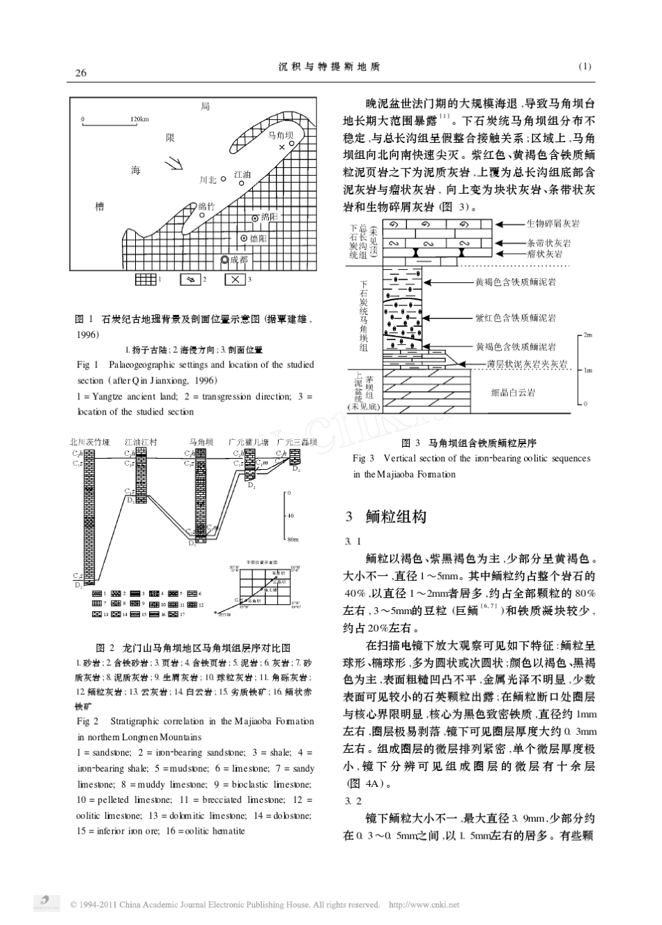 四川龙门山马角坝组铁质鲕粒成因及沉积环境_第2页