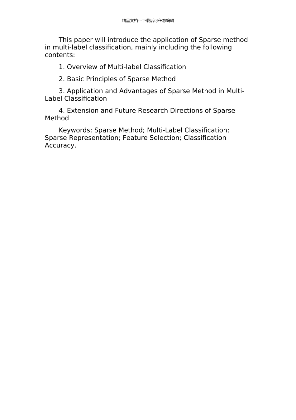 Sparse方法在多标签分类中的应用的开题报告_第2页