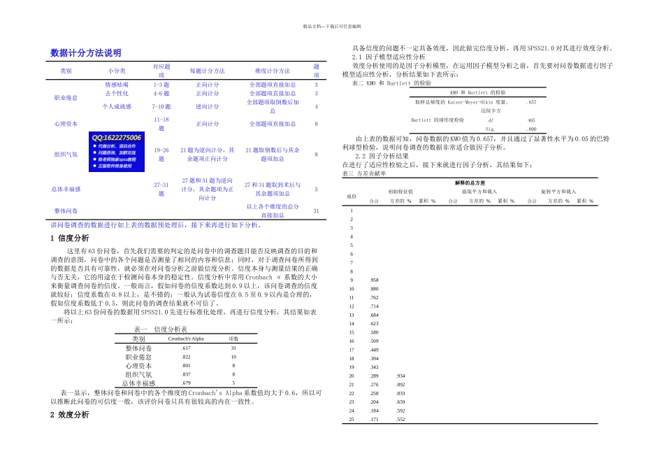 spss数据分析教程之SPSS信度分析和效度分析_第1页
