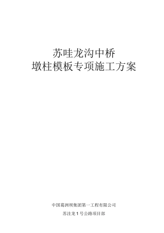 桥墩模板施工专项方案