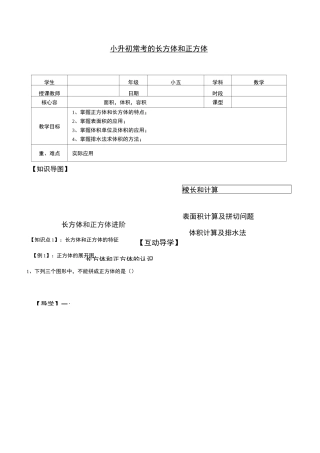 小升初常考 长方体和正方体题型