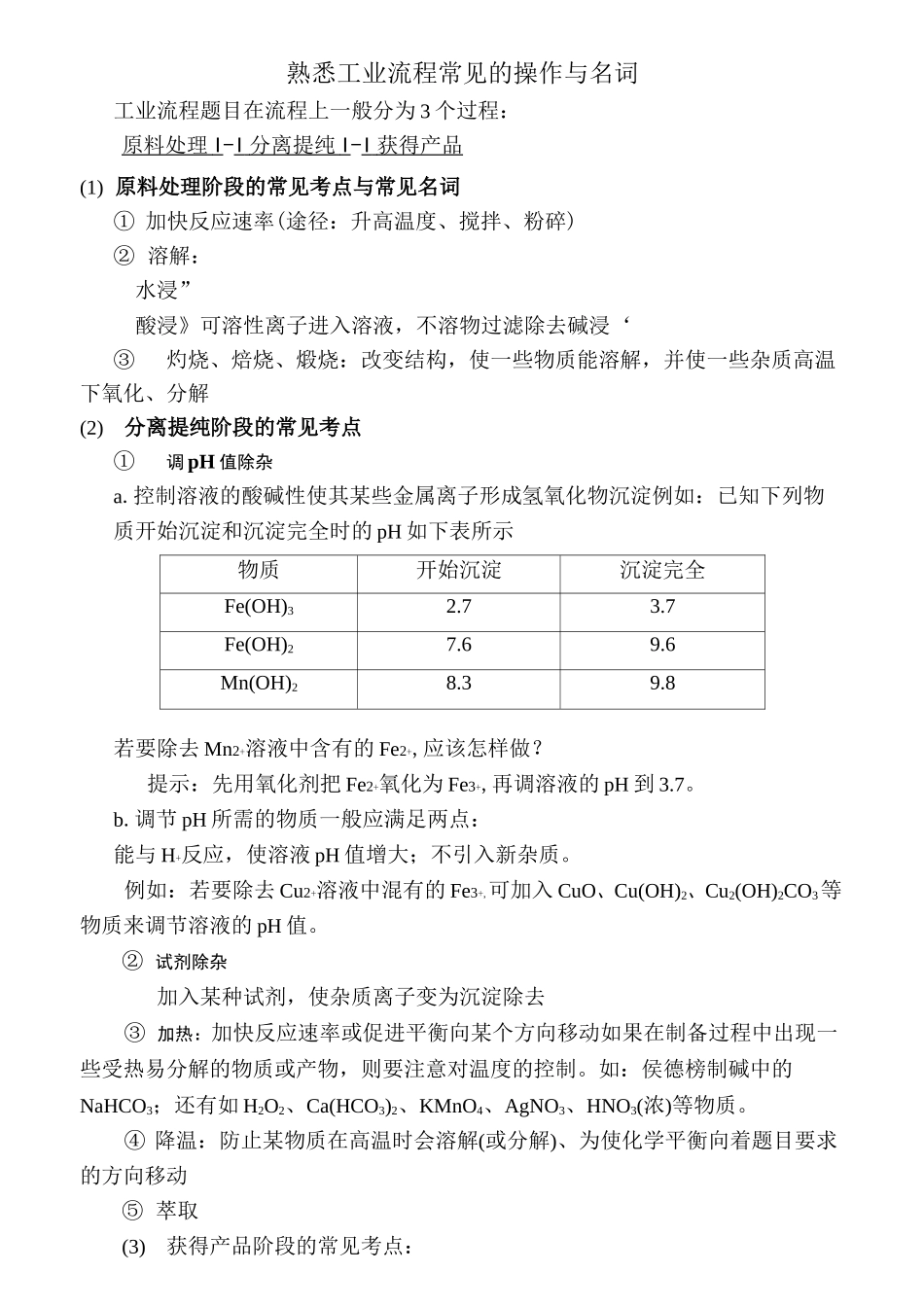 化工流程题知识点总结_第2页