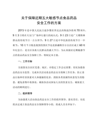 重大活动保障方案