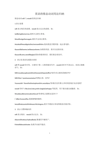 英语的情态动词用法归纳