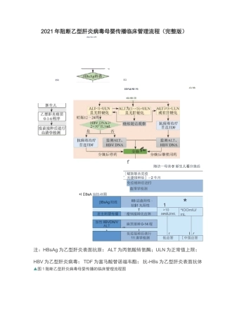2021年阻断乙型肝炎病毒母婴传播临床管理流程(完整版)