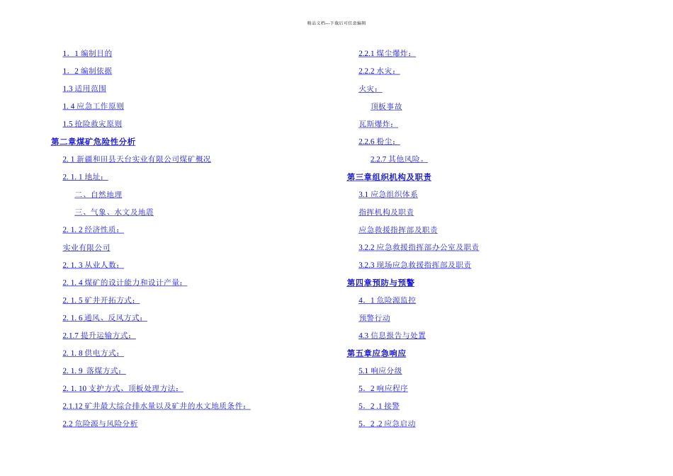 tt煤矿安全生产事故综合应急预案_第1页