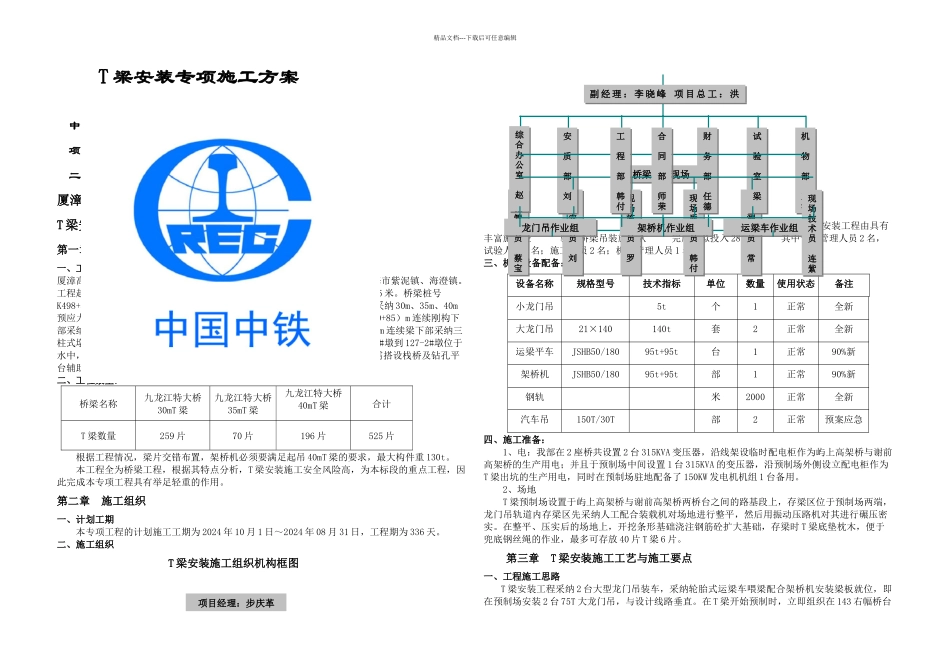 T梁安装专项施工方案_第1页