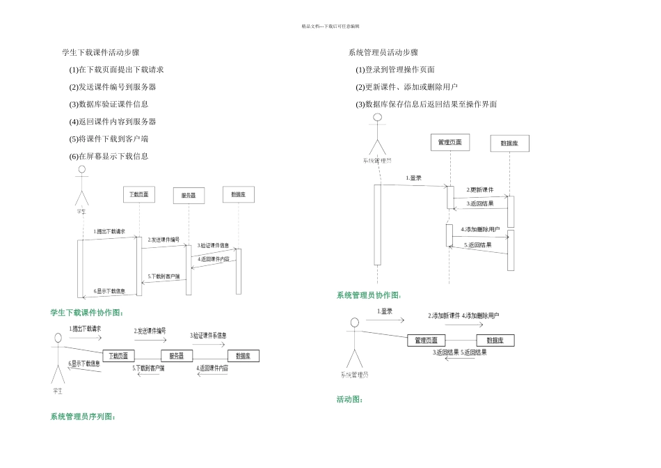 UML网上教学系统建模汇总_第3页