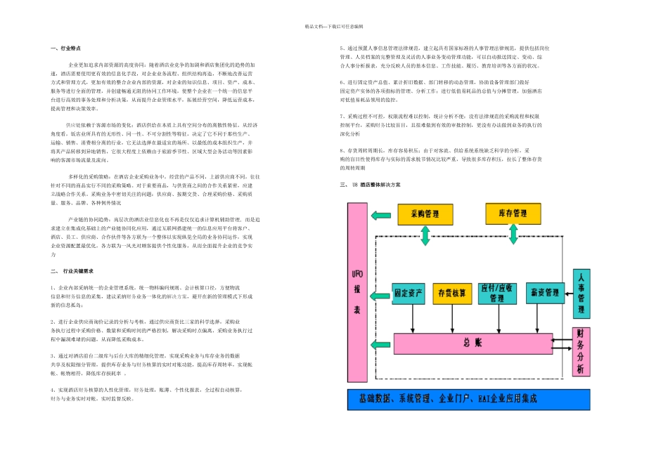 U成功应用在酒店行业_第1页