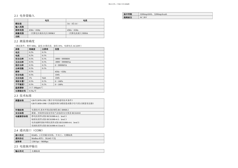 VCS智能电力监控仪说明书V_第2页