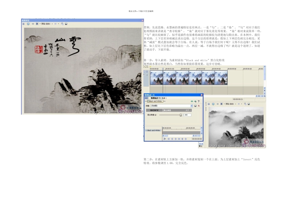 Vegas特效教程普通视频转水墨效果_第2页