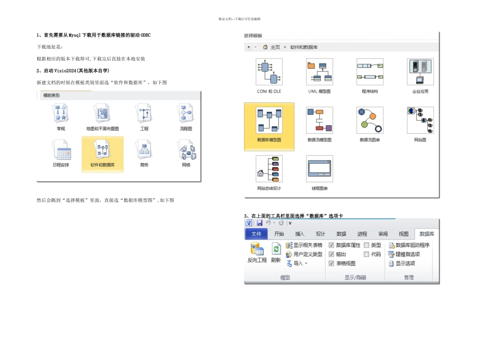 Visio对MySQL数据库反向工程生成ER数据库模型图_第1页