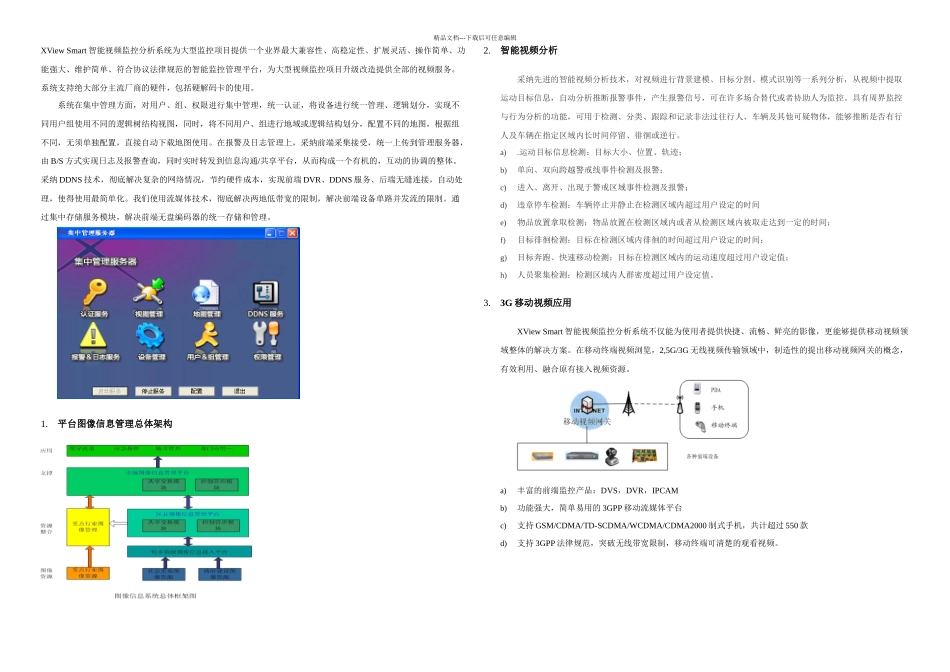 XViewSmart智能视频监控视频分析系统_第1页