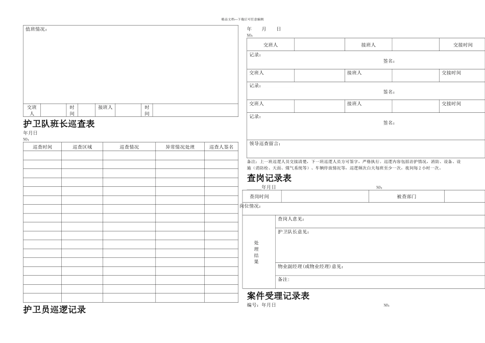 XX知名公司物业管理常用表格解析_第2页