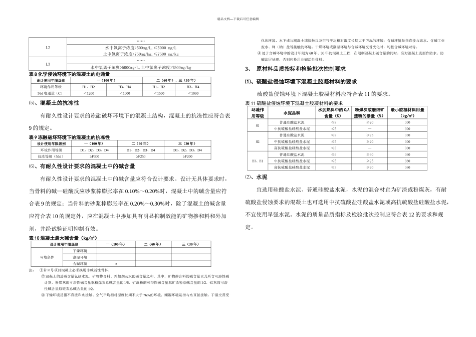 Ⅲ有耐久性设计要求的混凝土的配合比设计及施工控制细则_第3页