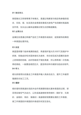 21种表面处理工艺总结