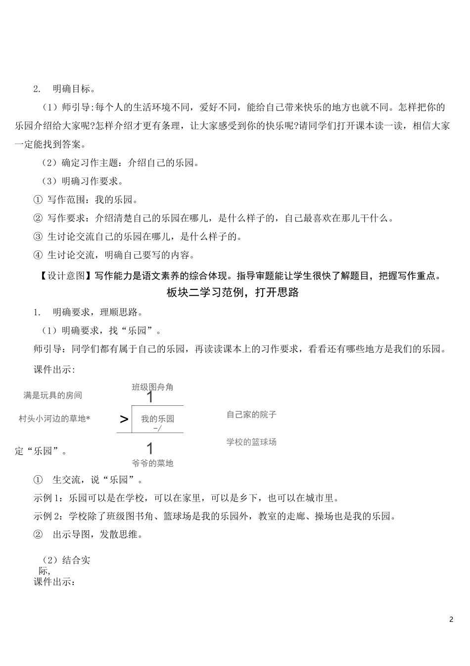 部编新版语文四年级下册《习作：我的乐园》教案_第2页