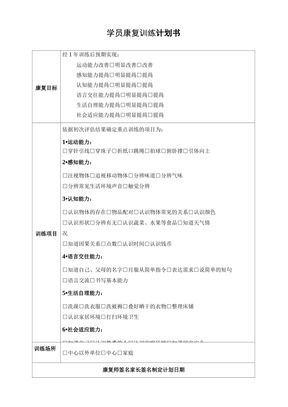 康复训练计划书_第2页