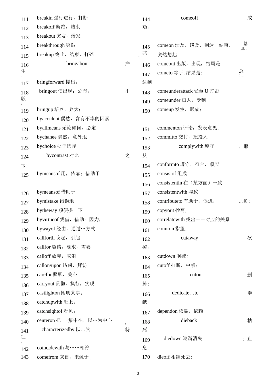 高考英语完形填空常考词组及固定搭配_第3页