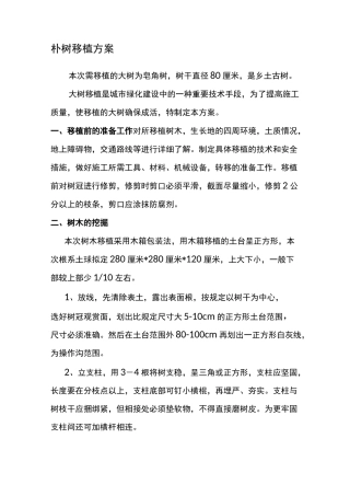 朴树移植方案1