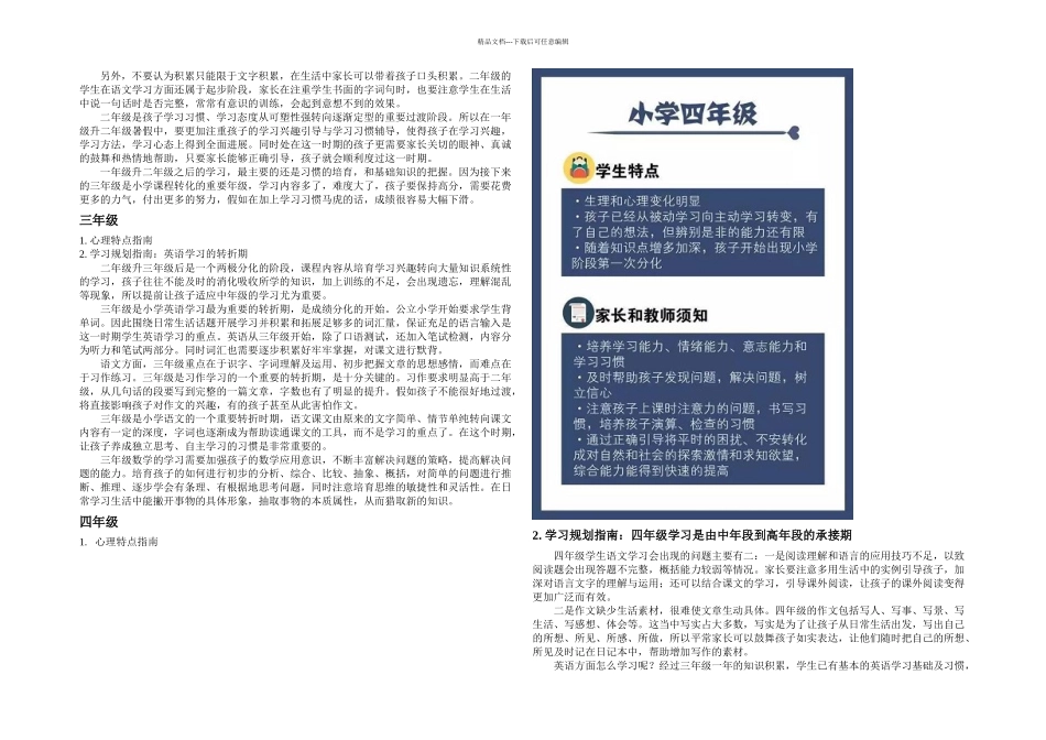 一到六年级学生心理特点和学习规划详细指南_第2页