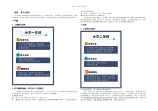 一到六年级学生心理特点和学习规划详细指南