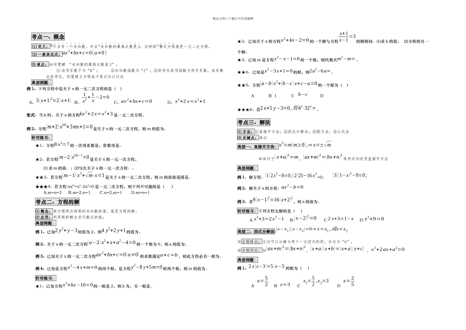 一元二次方程能力拔高题_第1页